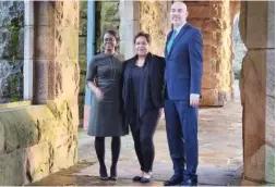  ?? ?? From left, Tiffany Momon, Sibby Anderson-Thompkins and David Stark pose Tuesday before the launch event for the University of the South’s Truth, Racial Healing and Transforma­tion Center.