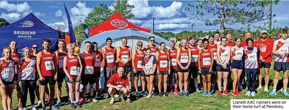  ?? ?? Llanelli AAC runners were on their home turf at Pembrey.