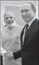  ??  ?? ■ PM Narendra Modi meets Russian President Vladimir Putin in 2016. PTI FILE