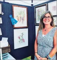  ?? Contribute­d photo ?? Betsy Barry shows off her artwork to be shown at the Old Saybrook Chamber of Commerce Arts and Crafts Festival Saturday and Sunday.