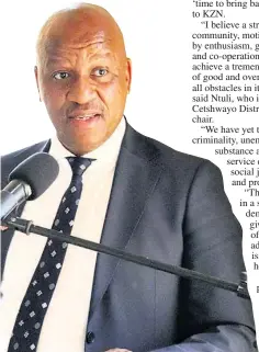  ?? ?? IFP’s candidate for KZN premier, Thami Ntuli