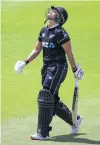  ?? PHOTO: GETTY IMAGES ?? White Ferns batsman Suzie Bates shows her displeasur­e after being dismissed in the first oneday internatio­nal against Australia in Brisbane on Saturday.