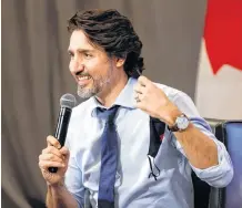  ?? REUTERS ?? Prime Minister Justin Trudeau talks virtually to seniors in Ottawa on Monday.