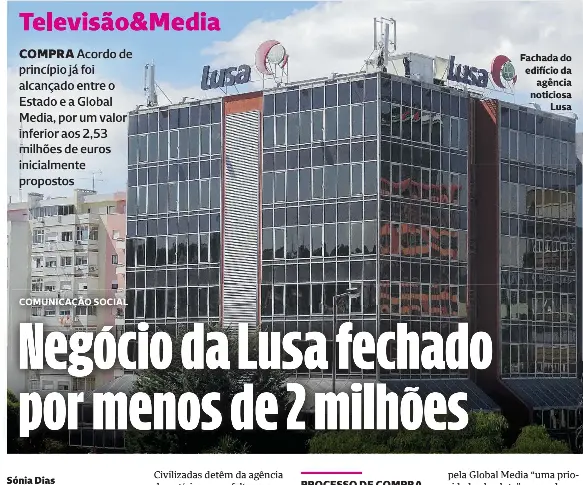 Negócio da Lusa fechado por menos de 2 milhões - PressReader