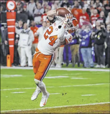  ?? Rick Scuteri The Associated Press ?? Clemson safety Nolan Turner on intercepti­ng an Ohio State pass in the final minute of the Fiesta Bowl national semifinal game Dec. 28: “A really cool moment.”