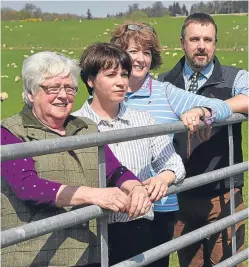  ?? Downie. Picture: Phil ?? At Kinnahaird Farm are, from left, Dorothy Clark, Amy Grant, Brenda Macintyre and John Fyall.