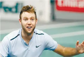  ?? AP FOTO / FRANCOIS MORI ?? BIGGEST. Jack Sock beats Filip Krajinovic of Serbia to win the Paris Masters tennis tournament