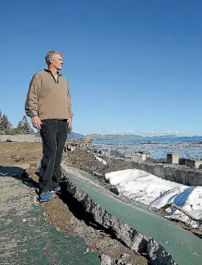  ?? PHOTOS: KEVIN STENT/ FAIRFAX NZ ?? Paul Lynch on what was once his tennis court.