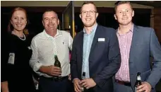  ??  ?? Getting together at the luncheon are (from left) Phillipa Gilmore, Mark Adamson, Nick Stebbings and Luke Hanson.