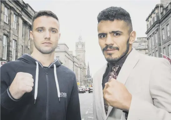  ??  ?? 2 Josh Taylor, left, and Mexican Miguel Vazquez, will be ready to put on a show at the Royal Highland Centre at Ingliston when the duo step into the ring on Saturday, 11 November.