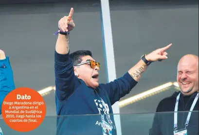  ??  ?? CRÍTICO. Diego Maradona estuvo presente en el primer enfrentami­ento de Argentina frente a Islandia.