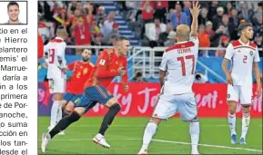  ??  ?? DESCUENTO. Iago Aspas celebra su gol ante Marruecos.