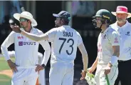  ??  ?? ANGER Mohammed Siraj gestures towards the crowd