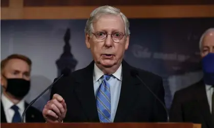  ?? Photograph: Olivier Douliery/AFP/Getty Images ?? Mitch McConnell speaks at a news conference on Capitol Hill.