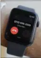  ?? MARK LENNIHAN — THE ASSOCIATED PRESS ?? The Apple Watch Series 3 — this is the non-cellular version — comes out Sept. 22.