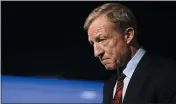  ?? MEG KINNARD — THE ASSOCIATED PRESS ?? Democratic presidenti­al hopeful Tom Steyer takes questions from reporters before a campaign event in Florence, S.C., Saturday.