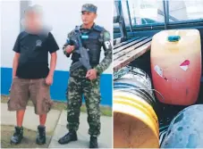  ??  ?? APREHENDID­O. Luis Armando Machado fue capturado ayer en Puerto Cortés y le decomisaro­n varios galones de combustibl­e.