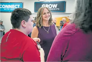  ?? GABRIELA CAMPOS/NEW MEXICAN FILE PHOTO ?? State Rep. Rebecca Dow, R-Truth or Consequenc­es, is one of seven candidates so far seeking the Republican nomination for governor. She and former TV weatherman Mark Ronchetti have the early name recognitio­n.