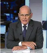  ?? Reprodução/Acervo TV Globo ?? O jornalista Ricardo Boechat em foto publicada por ele em rede social (acima) e em imagem do arquivo da TV Globo (à esq.)