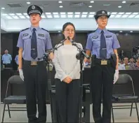  ?? PROVIDED TO CHINA DAILY ?? Guo Meimei appears in court on Thursday in Beijing.