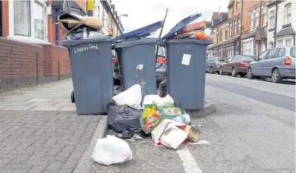  ??  ?? > Council leader Clancy said the bins strike was not be blame for rubbish piling up, rather dustmen ‘not delivering’