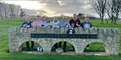  ?? ?? GOLF: L to R. Gordon Ainslie, Scott Rice, Michael Scott, Mike Lemmon,Gordon Marshall, Craig Douglas and Grant Cannon