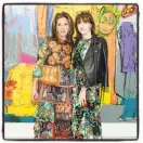  ?? Drew Altizer ?? Sloan Barnett (left) and Allison Speer at Gagosian gallery for Richard Prince’s “High Times” opening.