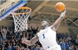  ?? Photo / AP ?? Zion Williamson is about to be unleashed on the NBA.
