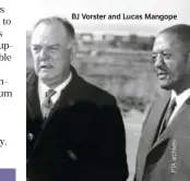  ??  ?? BJ Vorster and Lucas Mangope