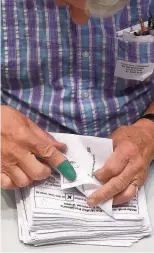  ??  ?? Numbers game Ballot papers are counted during last Thursday’s Euro referendum vote