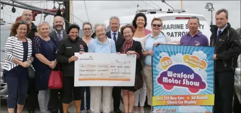 ??  ?? Wexford Motor Show and Wexford Sports &amp; Classic Car Club presented cheques with a total value of €7,247.18 to Wexford RNLI, Special Olympics Ireland, Wexford Women’s Refuge and Wexford Marine Watch.