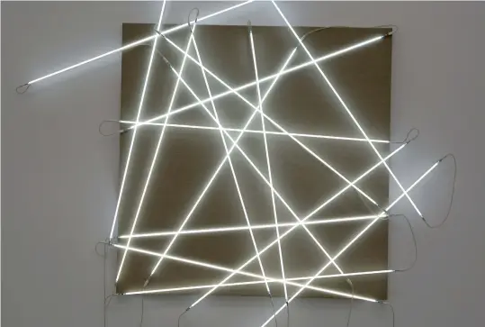  ??  ?? François Morellet, Les 16 Côtés du carré, 2001 © Paris ADAGP 2019 - Collection Societe Generale.