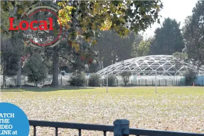  ?? Photo / Patrick O’Sullivan ?? The new water reservoir in Frimley Park is steadily rising as water storage in Hastings moves above ground.