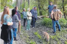  ?? FOTO: PRIVAT ?? Im Wald lauschen die Teilnehmer den Vögeln und den Erklärunge­n des Biologen Josef Grom.