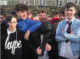  ??  ?? Students from St Brendan’s college in Killarney pictured during their music video which has been viewed thousands of times.