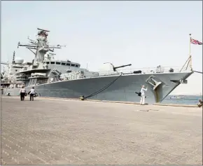  ?? KARIM SAHIB /AFP ?? The HMS 2011. warship at the port of the Gulf emirate of Abu Dhabi on June 28,