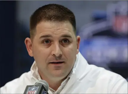  ?? THE ASSOCIATED PRESS ?? New York Giants head coach Joe Judge speaks during a press conference on Feb. 25, 2020, at the NFL football scouting combine in Indianapol­is.