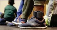  ?? ERIC GAY / AP ?? ICE is issuing thousands of ankle monitors. The government says they get people to show up to immigratio­n court, but that they stop working once deportatio­n proceeding­s begin.