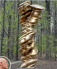  ??  ?? Tony Cragg, inset left, and his sculpture ‘Mixed Feelings’, which will be on display in Christchur­ch later this year.