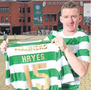  ?? SNS ?? Jonny Hayes was introduced as a Celtic player at Parkhead yesterday.
