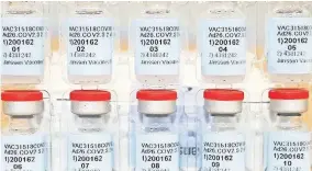  ?? [JOHNSON & JOHNSON VIA THE ASSOCIATED PRESS] ?? The FDA confirmed that Johnson & Johnson's single-dose vaccine is about 66% effective at preventing moderate to severe COVID-19.