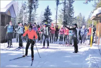  ?? J.P. SQUIRE/Special to The Okanagan Weekend ?? Eighty cross-country skiers participat­ed in a XC Cabin Tour at Kelowna Nordic Ski and Snowshoe Club last Sunday.