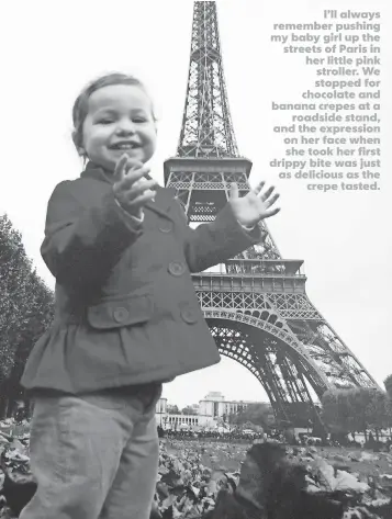  ?? GREGORY SHAMUS ?? Julia was just 18 months old and clapping with joy in October 2006 at the base of the Eiffel Tower.