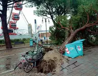  ??  ?? Intatta, fortunatam­ente, la ruota panoramica a Jesolo