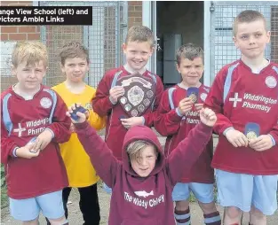  ??  ?? Victory Shield winners Grange View School (left) and (right) Champions Shield victors Amble Links