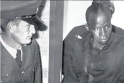  ??  ?? SOLOMON Mahlangu is taken to the gallows to be hung on April 6, 1979.