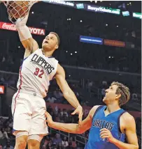  ?? REED SAXON/ASSOCIATED PRESS FILE PHOTO ?? Clippers forward Blake Griffin, left, will test the free agent market, while Mavericks forward Dirk Nowitzki, right, is a lock to resign with Dallas this offseason.