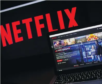  ?? RODRIGO CAPOTE / BLOOMBERG FILES ?? Netflix kicked off earnings seasons for the group that also includes Facebook Inc., Amazon.com Inc. and Google parent Alphabet Inc. with results that sent shares tumbling as much as 14 per cent.