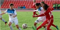  ?? UAEFA Photo ?? The UAE versus Kyrgyzstan AFC Women’s Championsh­ip match was keenly contested. —