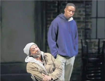  ?? Luis Sinco Los Angeles Times ?? LYNN NOTTAGE’S Pulitzer-winning play features an ensemble cast that includes John Earl Jelks, left, and Grantham Coleman.